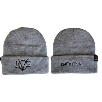 Lovearchy embroidered black on gray beanie