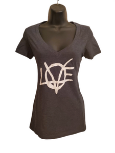 Ladies Short Sleeve Deep V-neck Shirt