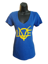 Load image into Gallery viewer, Ladies Short Sleeve Deep V-neck Shirt