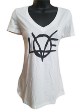 Load image into Gallery viewer, Ladies Short Sleeve Deep V-neck Shirt