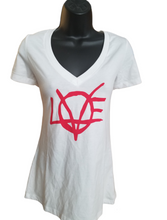 Load image into Gallery viewer, Ladies Short Sleeve Deep V-neck Shirt