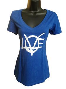 Ladies Short Sleeve Deep V-neck Shirt
